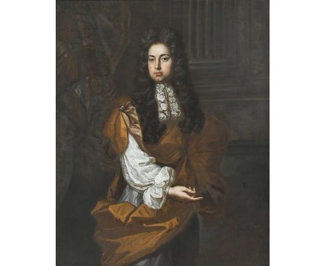 Sir Godfrey Kneller Bt. (German 1646-1723)Portrait of Altham Smith, three-quarter length, wearing a brown cloak and long wig,