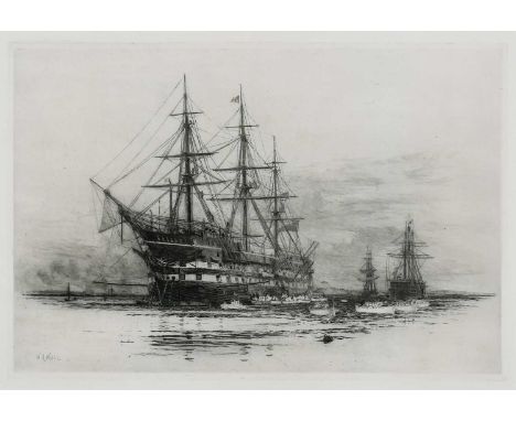 William Lionel Wyllie (1851-1931)The Training Ship ExmouthSigned WL Wyllie (in pencil lower left)Etching30.2 x 47.3cm; 11¾ x 