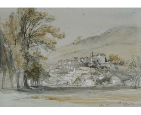 William Callow RWS (1812-1908)View of Baden BadenSigned, dated and inscribed Baden July 23 W Callow (lower right)Pencil and w