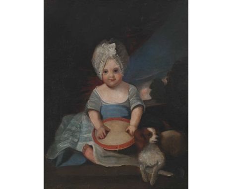 After John HoppnerPrincess Amelia (1783-1810) as a child, seated on a step with a drum and spanielOil on canvas91.2 x 71.3cm;
