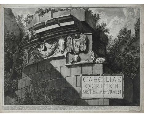 Giovanni Battista Piranesi (Italian 1720-1778)Part of the façade of the tomb of Caecilia MetellaEtching43 x 62cm; 17 x 24½in 