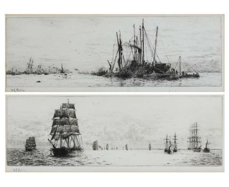 William Lionel Wyllie RA (1851-1931)Coaling a Merchant Man; Timber ShipsTwo, each signed W L Wyllie (in pencil to margin)Each