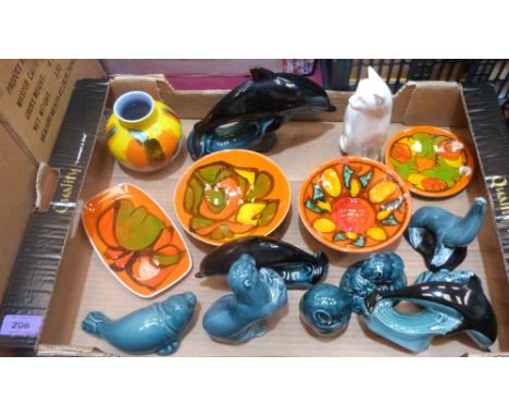 A collection of Poole pottery
