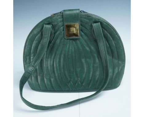 Striking handbag by Jean Michel Nouveau, known for bold and collectible art-to-wear designs. This piece features a sculptural