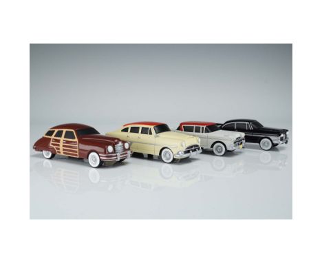 This 4-piece Lionel Route 66 collectible set features detailed die-cast models of iconic mid-20th century American automobile