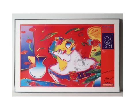 This vibrant signed poster by Peter Max, titled Daydream from his Romance Series, features a vivid composition in his hallmar