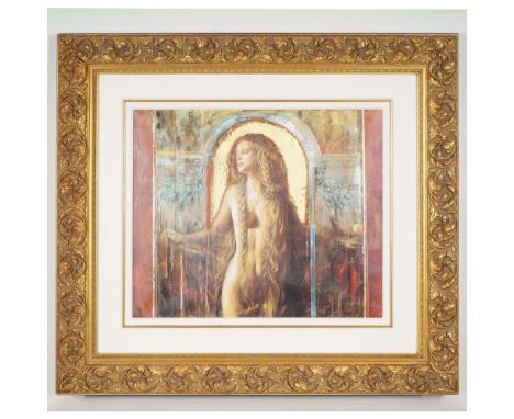 An ethereal composition titled Aegaeis by contemporary artist Tomasz Rut, this signed limited edition print features a romant