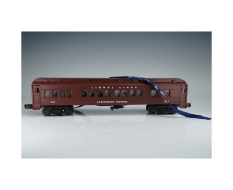 A commemorative Lionel Lines 2657 passenger train car honoring Lawrence Cowen, a distinguished figure in the company's histor