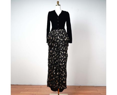 Refined and regal, this Givenchy Nouvelle Boutique couture evening gown blends luxurious fabrics with masterful construction.