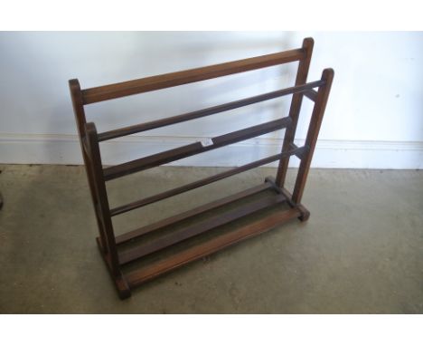 A mahogany two tier shoe rack - 67cm tall x 77cm x 26cm