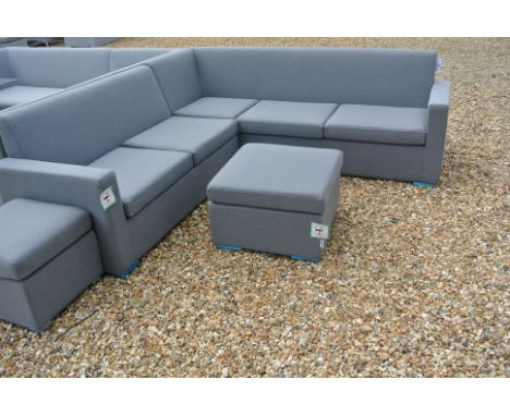 A Bramblecrest all weather Primrose modular sofa with footstool