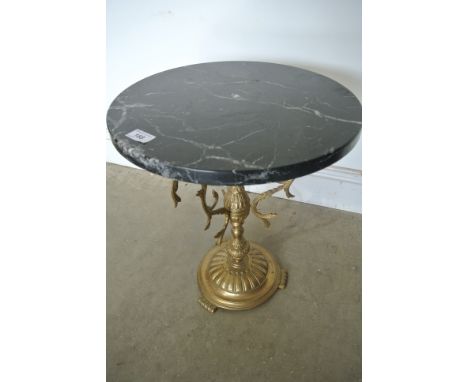 A gilt brass marble top lamp table