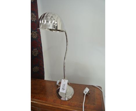 An Art Deco style nickle plated desk lamp with shell shape shade - wired and pat tested