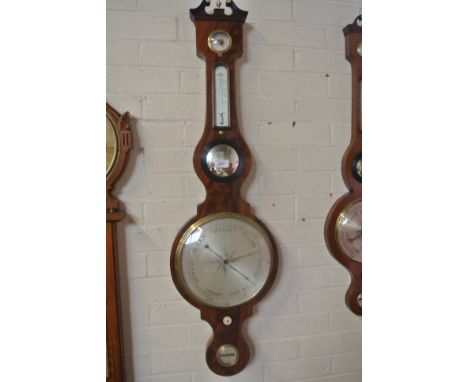 A good quality 19th Century mahogany barometer with a thermometer, over a 26cm silvered dial - the spirit level signed Gafson