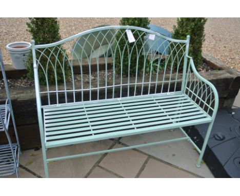 A metal folding garden bench - Width 113cm