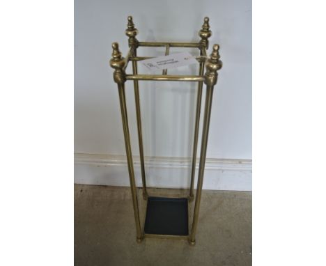 Edwardian brass and iron stick umbrella stand - in clean condition