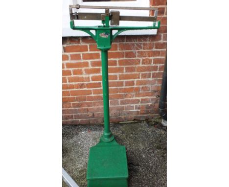 A set of Iron and Brass platform scales