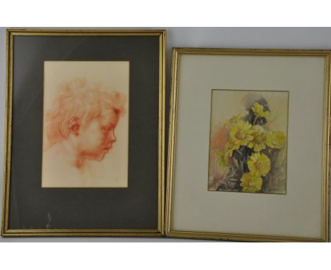 Dobson, Summer Flowers in a Vase, watercolour, signed lower right, 21 x 15cm, together with print, (2)