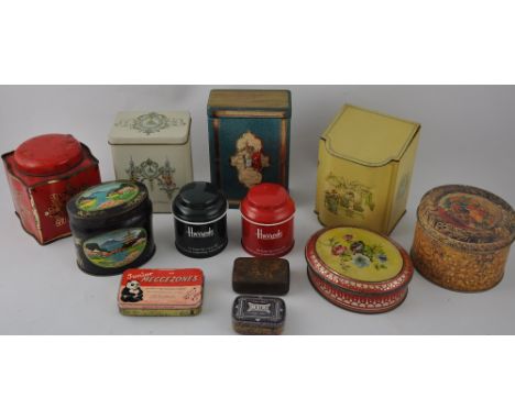 A collection of various tin boxes including a Fortnum & Mason tea caddy, 