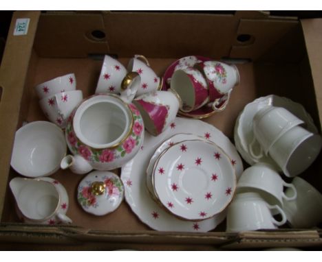A mixed collection of items to include :  3 Royal Grafton trios , Queen Anne floral tea pot, Wedgwood cups and saucers etc ( 