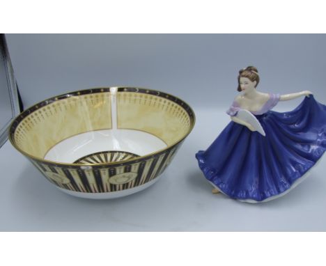 Boxed Royal Worcester celebration 2001 bowl together with Royal Doulton Elaine HN4718 