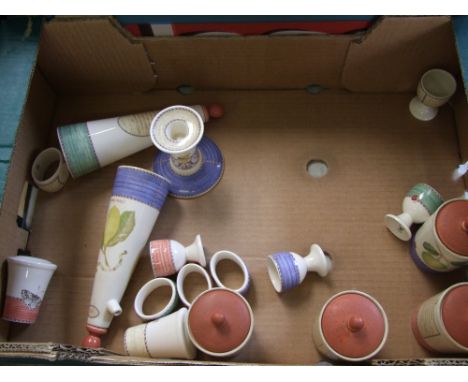 Wedgwood Sarah's garden kitchen ware: to include salt &amp; pepper pots, napkins rings, egg cups, storage jars, vinegar and o