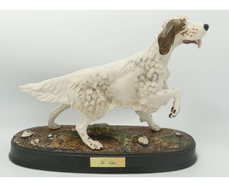 Boxed Beswick English Setter P2021 on ceramic plinth: marked Factory seconds 