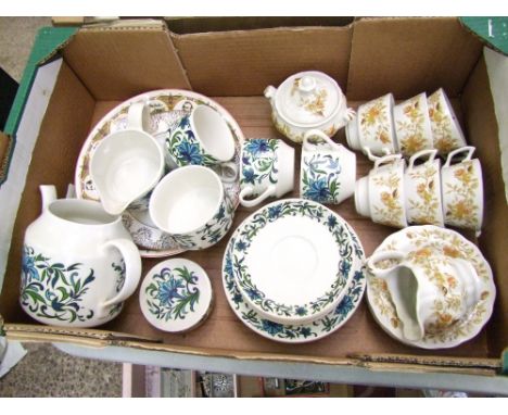 Midwinter tea set: together with decorated wall plates, Ridgway ironstone antique rose part teaset 