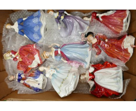 A Collection of Royal Doulton Ladies: To include Top O The Hill HN1834, Phyllis HN3180, Winsome HN2220, Sara HN2265, Nina HN2