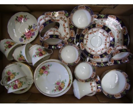A collection of tea ware to include: St michael china cups and saucers, Crown Trent floral decorated trio's etc 