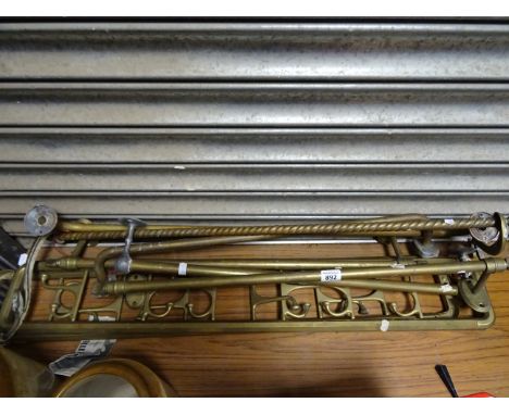 A quantity of vintage brass hand rails