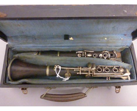 Cased Besson &amp; Co ebony clarinet