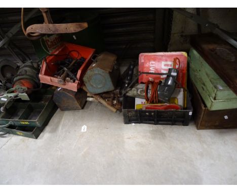 A large quantity of vintage power and manual tools