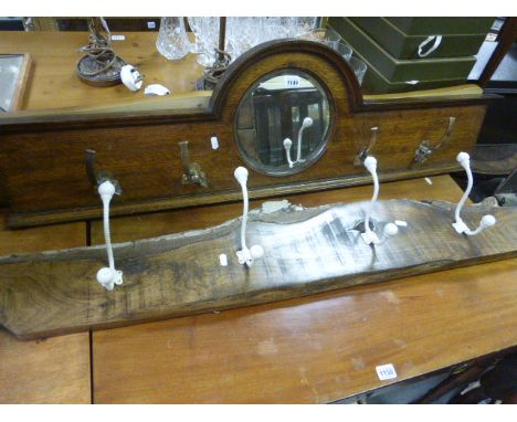 Two vintage wooden coat hooks