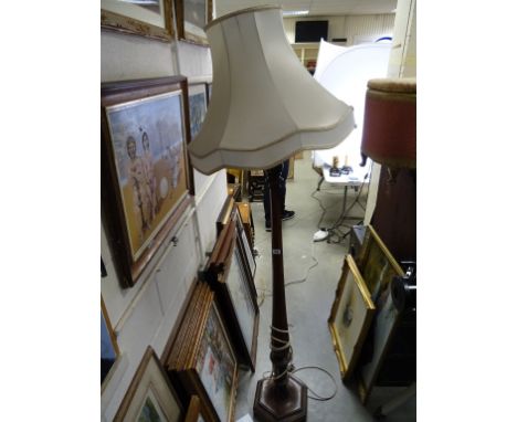 A 1930s hexagonal standard lamp