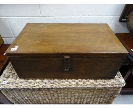 A vintage oak tack box