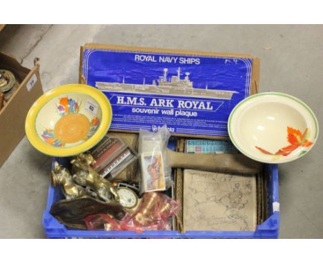 Good tray mixed items including Clarice Cliff