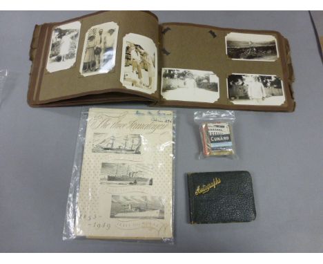 Ephemera - 1920's Autograph Album together with a 1920's Photograph Album with Black and White Photographs of the period, Swi