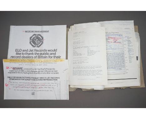 E.L.O Out of the Blue Injunction ! Paperwork regarding the case against the counterfeiters and proof art for the advertisment