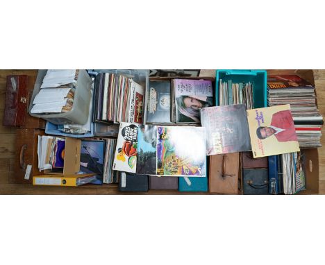 A large collection of vinyl LP records and some 78s and 45s including The Beatles, Rubber Soul, Love Songs, Oldies, A Hard Da