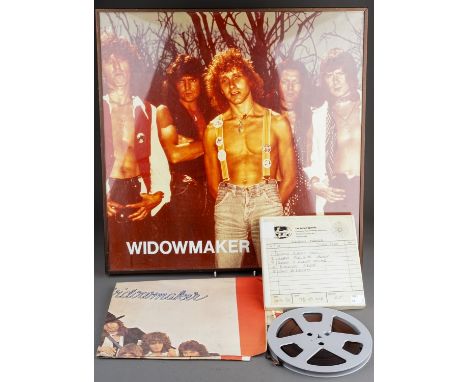 WIDOWMAKER - Original Promo Poster from theBritish hard rock group, active from 1975 to 1977. Framed plus a Widowmaker folded