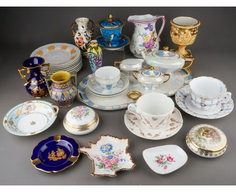 Collection of Continental porcelain to include Czechoslovkian Caberet set, Noritake, Limoges, Paris porcelain cups and saucer