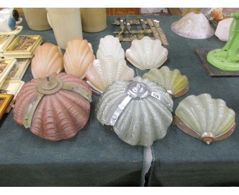 Collection of vintage lamp shades