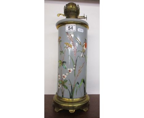 19C Opaline glass oil lamp A/F