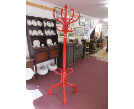 Vintage painted bentwood hat stand with makers mark - 'R F Stevens' Hatton Garden