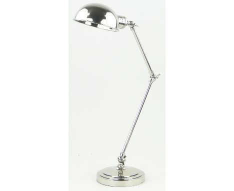 A nickel plated Art Deco style adjustable desk lamp,
height 24.5".