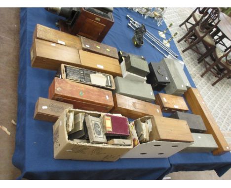 A large collection of photographic glass Plates and celluloid negatives c1910-1930's, portrait and topographical etc, a quant