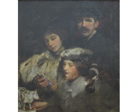 SIR JAMES JEBUSA SHANNON RA RBA PRSPP (1862-1923)A Family Group – the Artist, his wife and daughtersigned with initials ‘J.J.