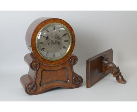 A 19th Century oak cased twin fusee Bracket Clock with silvered dial by Desprez of Bristol, with original bracket, dial 8in D