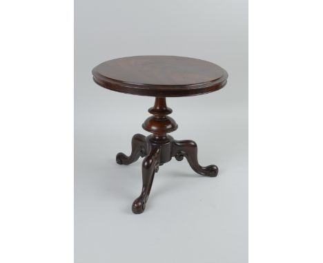 A 19th Century mahogany apprentice Table with moulded tilt top, turned column and tripod base, 10 1/2in H